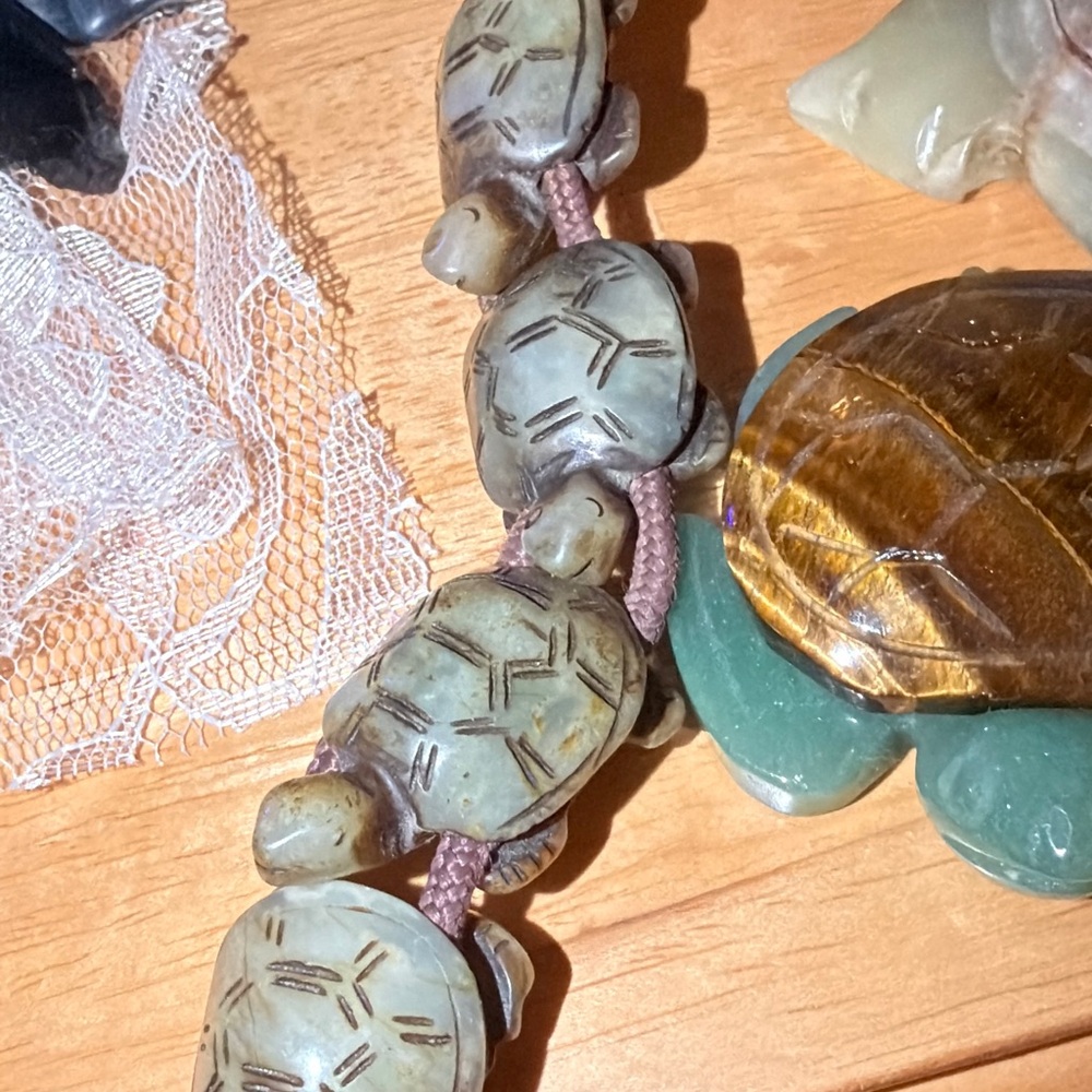 Jade Turtle Figurine with Green and Brown Accents